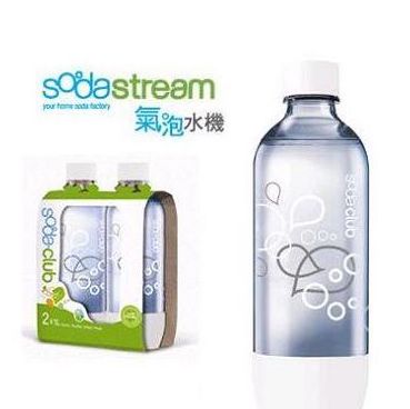 Sodastream綠色時尚 氣泡水機配件-Sodastream寶特瓶1L 2入(白)